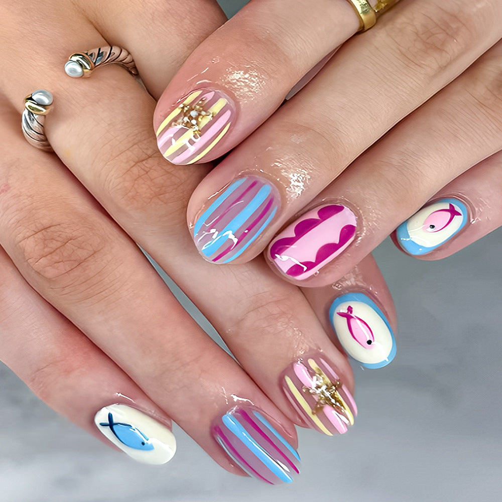 Creative Themed Press-On Nail Art Set Stornfield