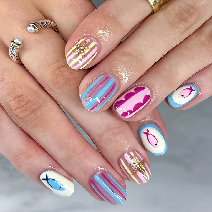 Creative Themed Press-On Nail Art Set Stornfield