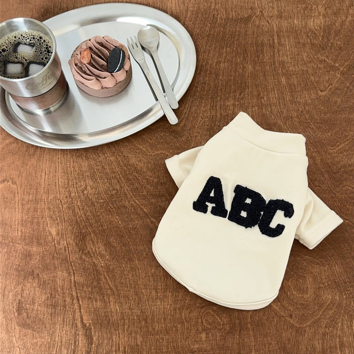 Small Dog Soft Cotton Tee with Chenille Letter Appliqué