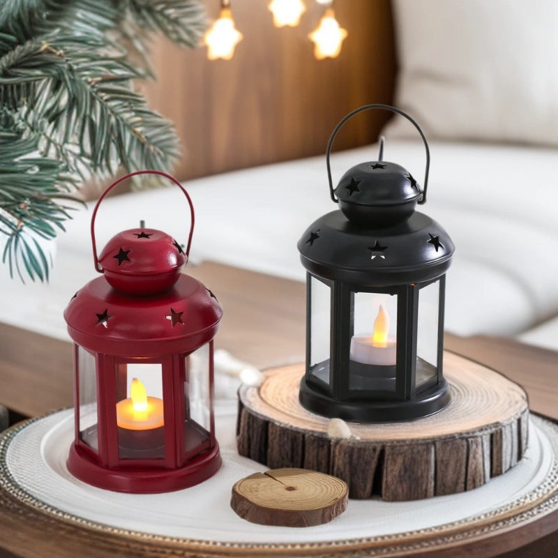 Mini Vintage Metal Star-Cut Tea Light Lantern Stornfield