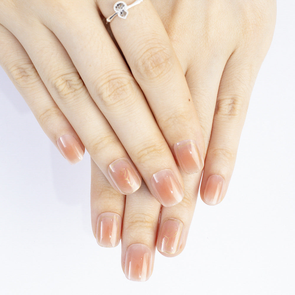 Artificial nails with elegant single gold accent Stornfield