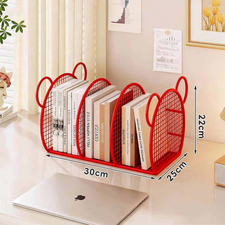 Desk Mesh Multi-Slot Book and File Organizer with Arched Dividers