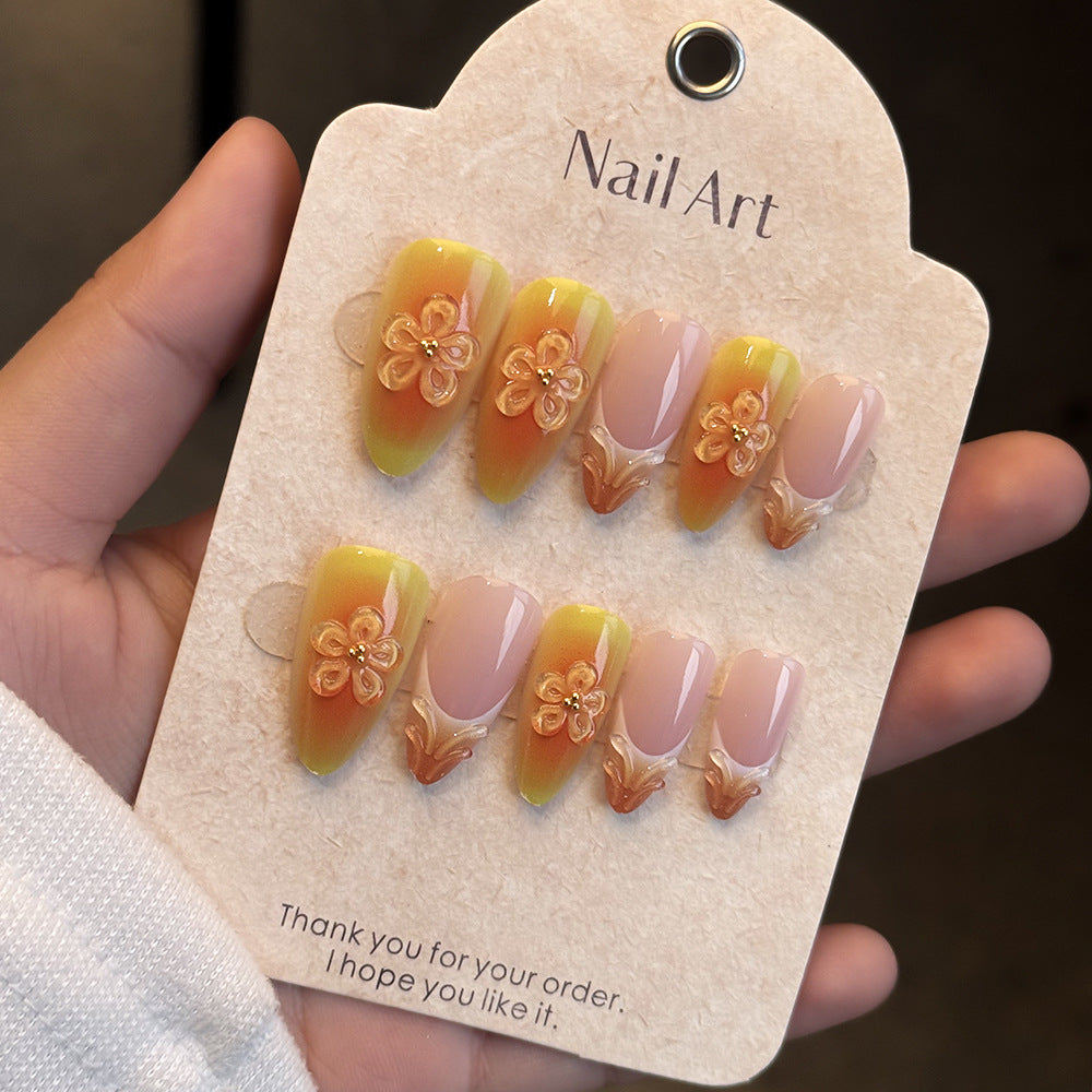 Elegant Floral-Themed Press-On Nail Set Stornfield