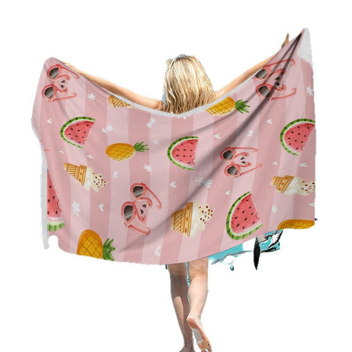 Beach towel with exotic palm pattern and soft microfiber quality Stornfield