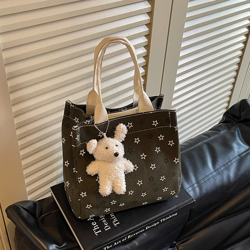 Casual Star-Patterned Mini Tote Bag