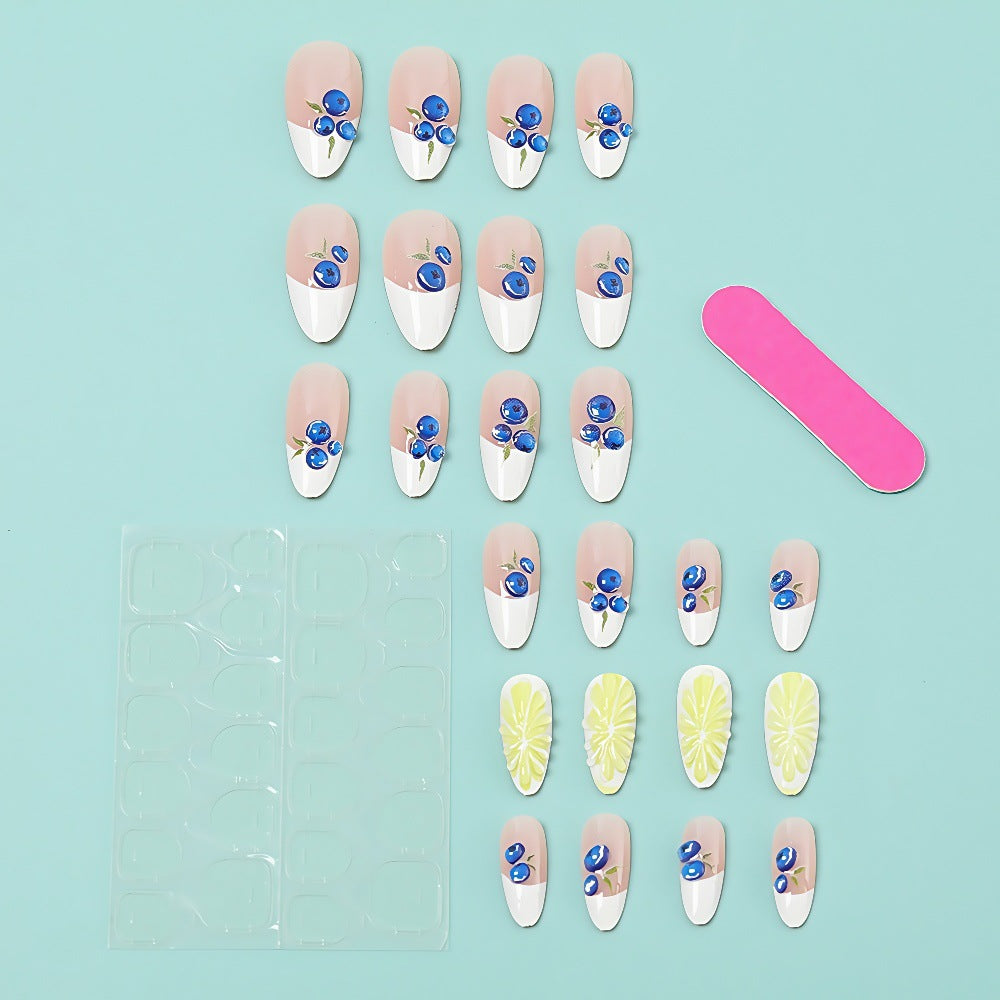Artificial nails with elegant floral patterns and accents Stornfield