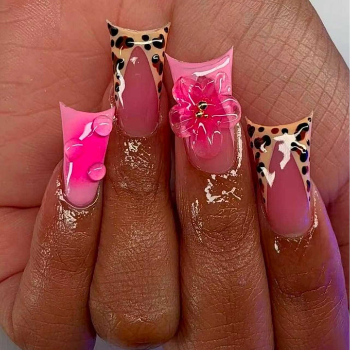 Artistic Floral Stiletto Nail Art Extensions Stornfield
