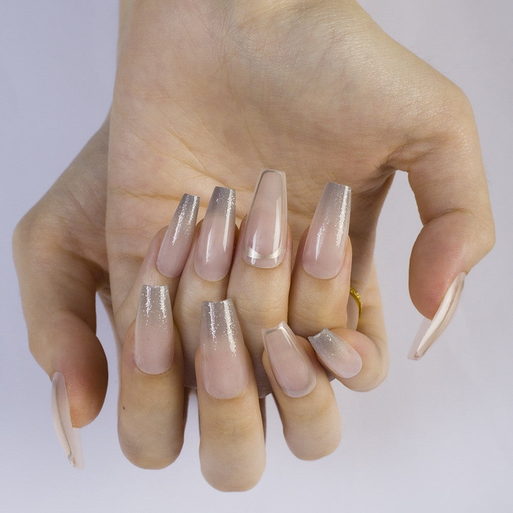 High-gloss artificial nails with rose effect Stornfield