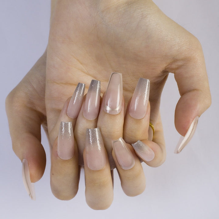 High-gloss artificial nails with rose effect Stornfield