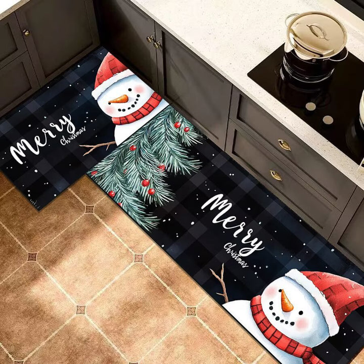 Christmas-Themed Kitchen Runner Mat for Home