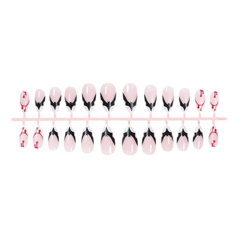 Artistic Press-On Nail Set with Unique Graphic Designs Stornfield