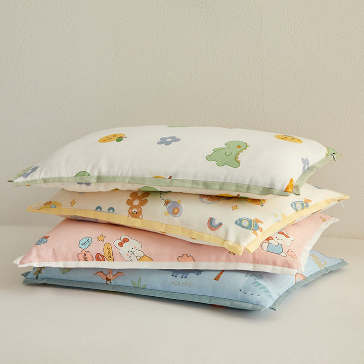Children's support cushion with removable cover and dino print
