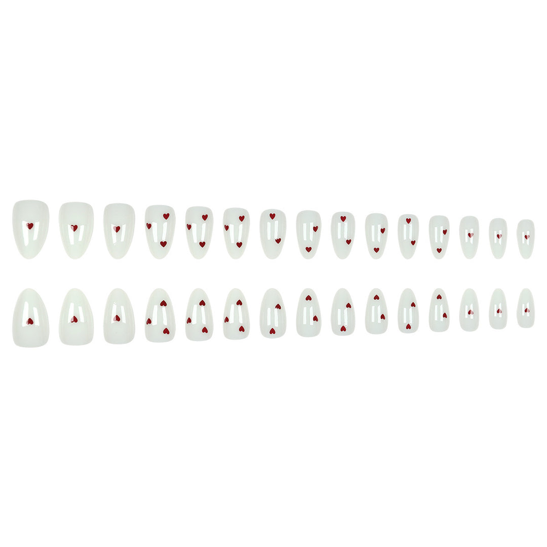 Heart-Embellished Press-On Nails Stornfield