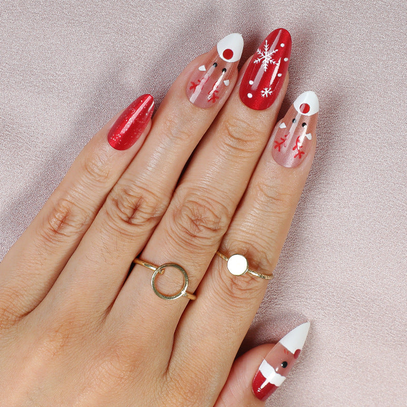 Festive Holiday-Themed Press-On Nail Art Stornfield