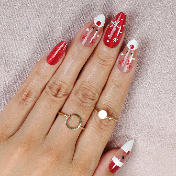 Festive Holiday-Themed Press-On Nail Art Stornfield