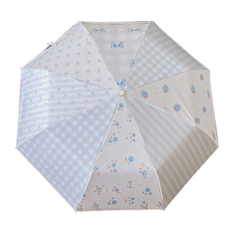 Women's elegant compact umbrella with Gingham pattern Stornfield