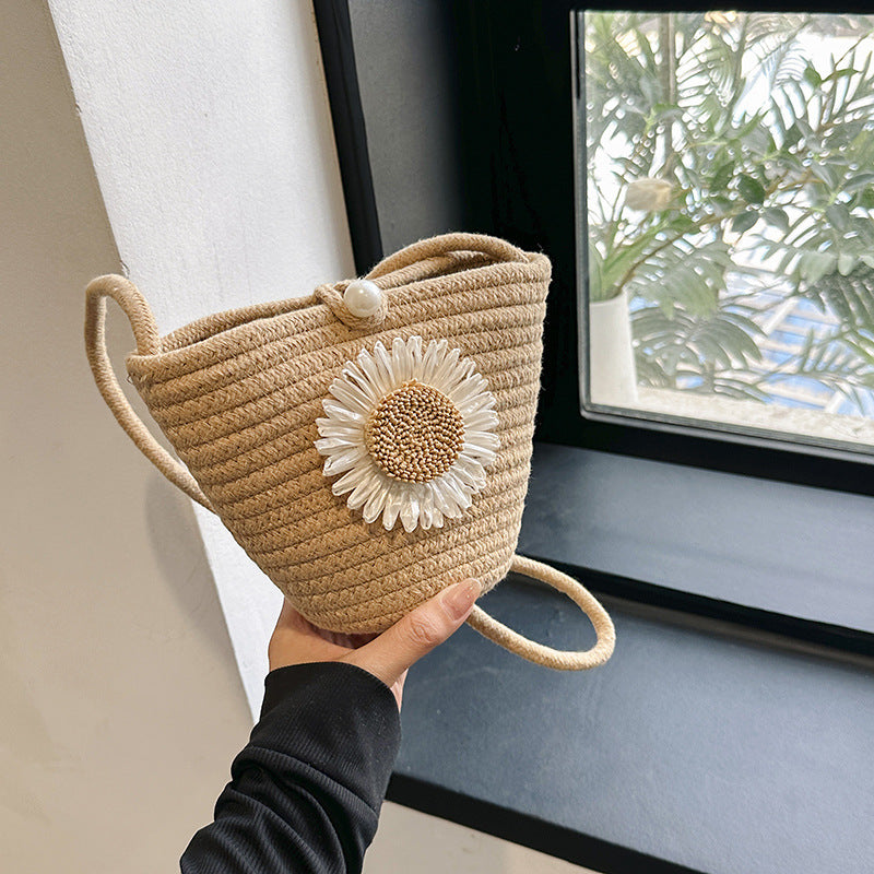 Floral Accent Handcrafted Shoulder Bag