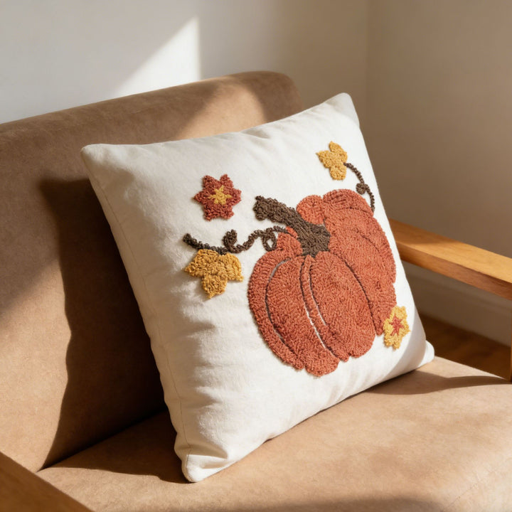 Artisan Pumpkin Embroidered Cushion