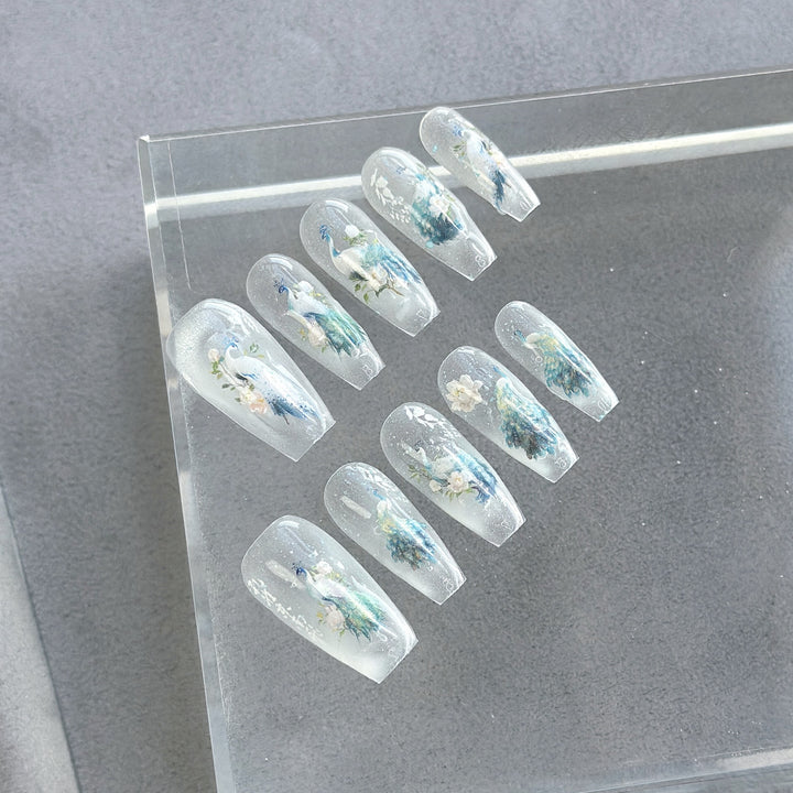 Decorative Floral Press-On Nail Art Set  1791774223