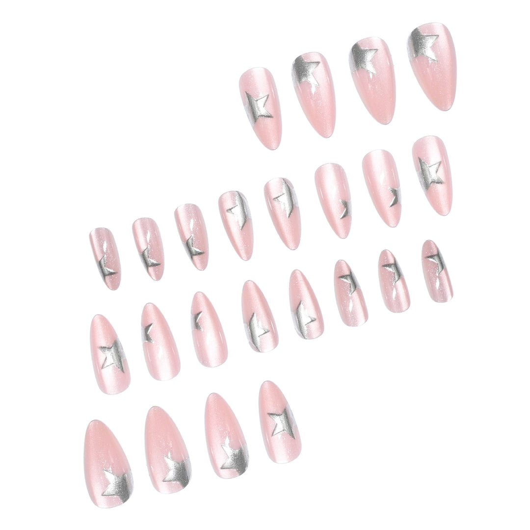 Star-Embellished Stiletto Nail Extensions