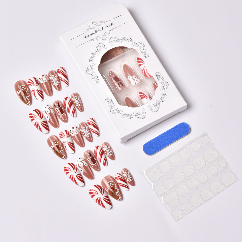 Festive Holiday-Themed Press-On Nail Art Collection