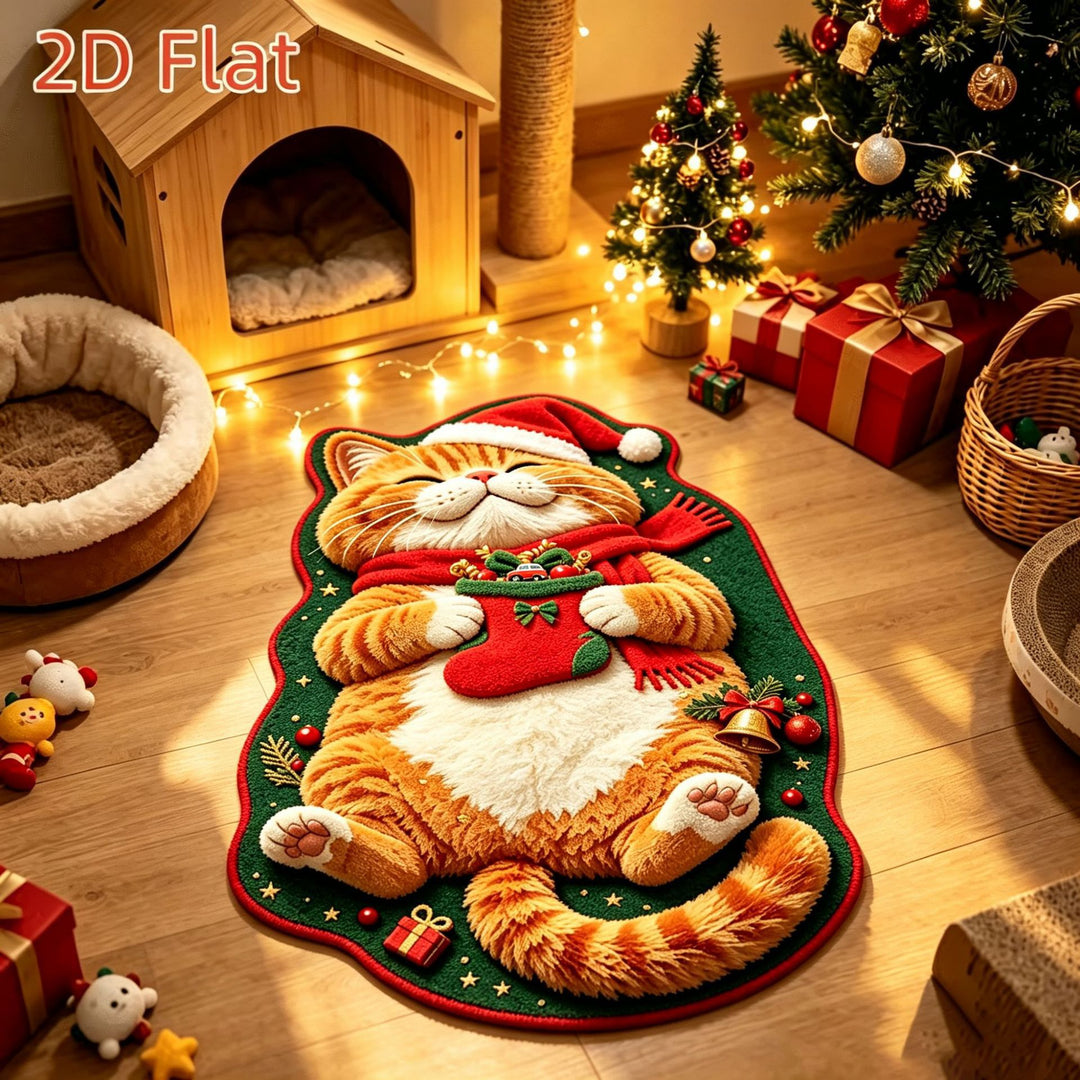 Christmas Cat-Themed Area Rug