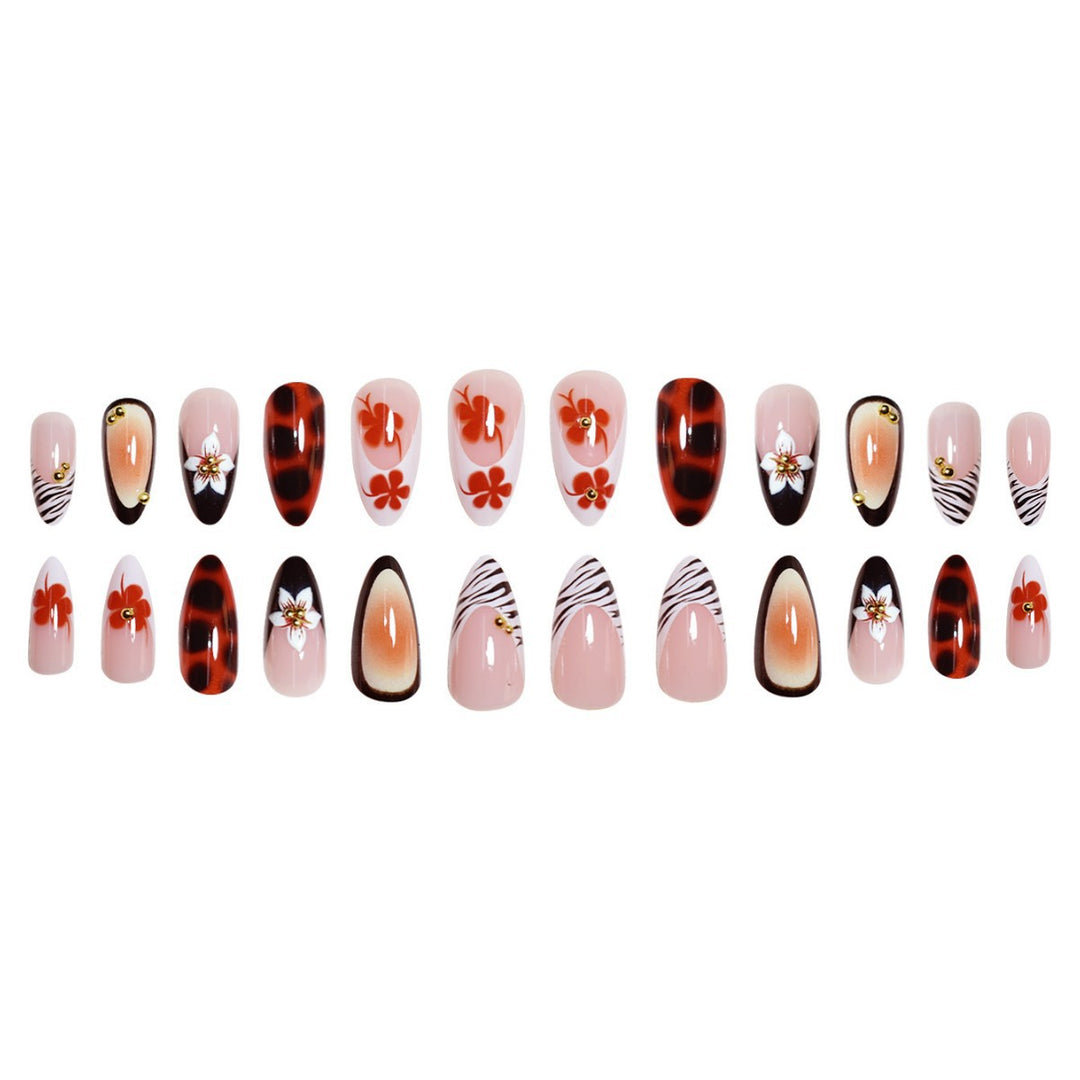 Decorative Long Stiletto Press-On Nails Stornfield