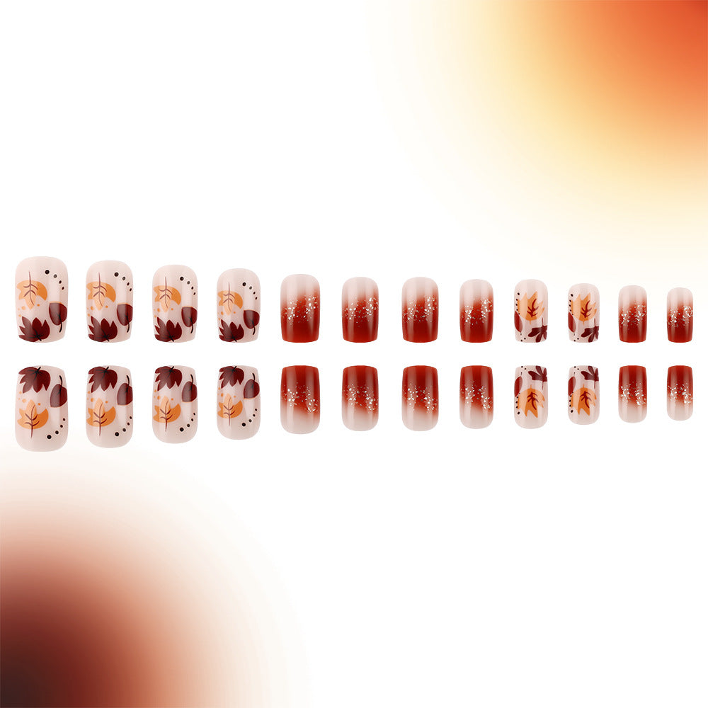 Autumn-Themed Press-On Nail Art Stornfield