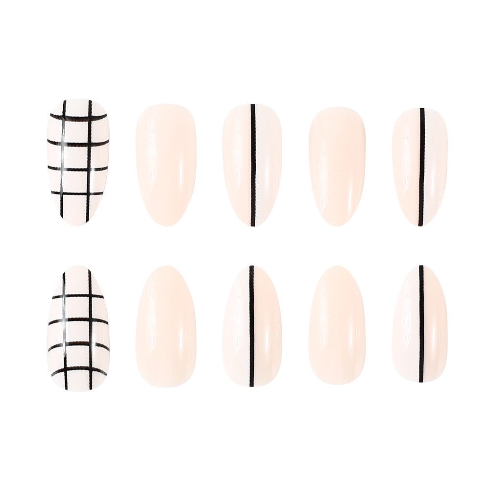 Elegant Geometric Press-On Nail Art Stornfield