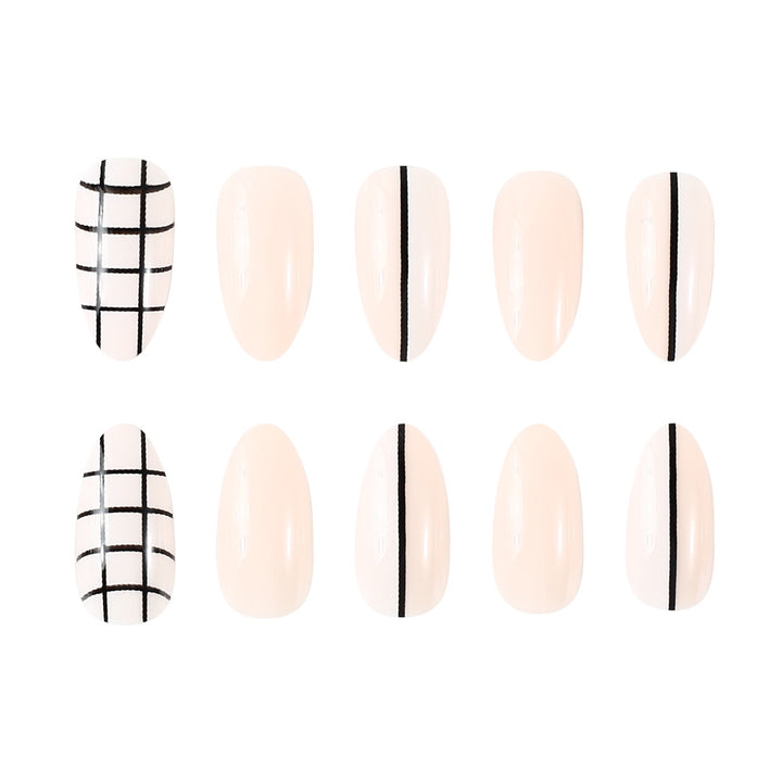 Elegant Geometric Press-On Nail Art Stornfield
