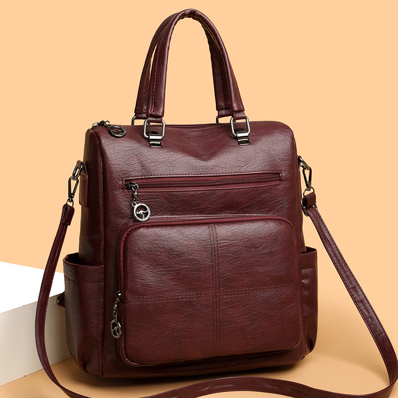 Stylish Multi-Functional Leather Backpack Stornfield