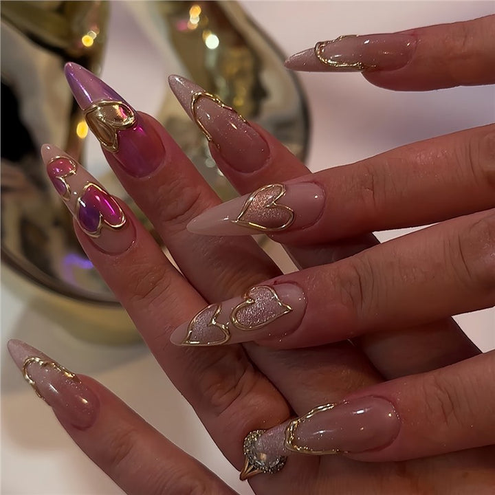 Heart-Shaped Decorative Press-On Nails Stornfield