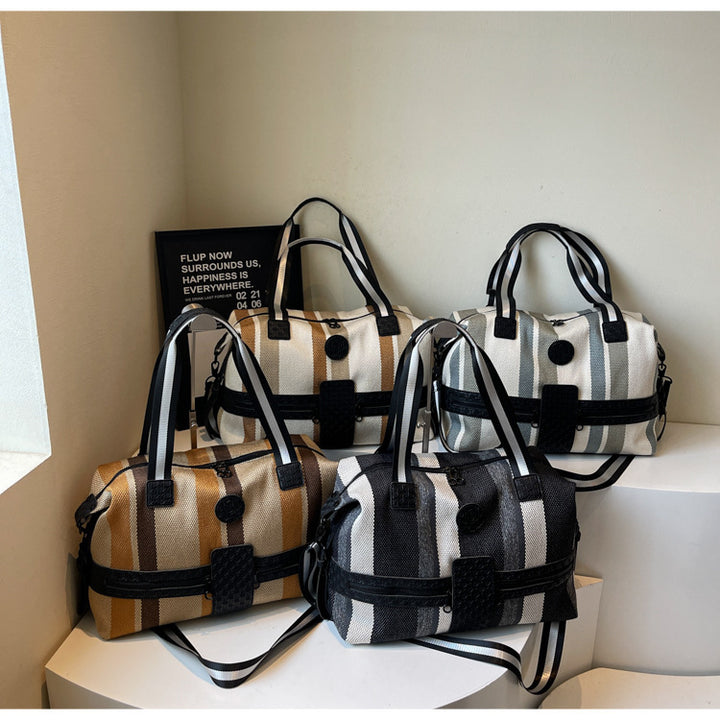 Stylish Striped Weekend Duffel Bag Stornfield