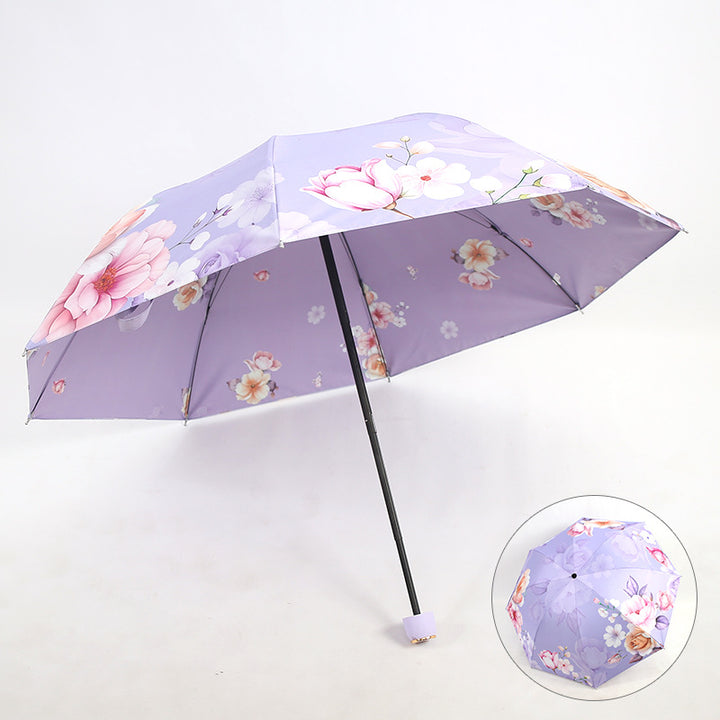 Ladies elegant folding umbrella with floral patterns Stornfield