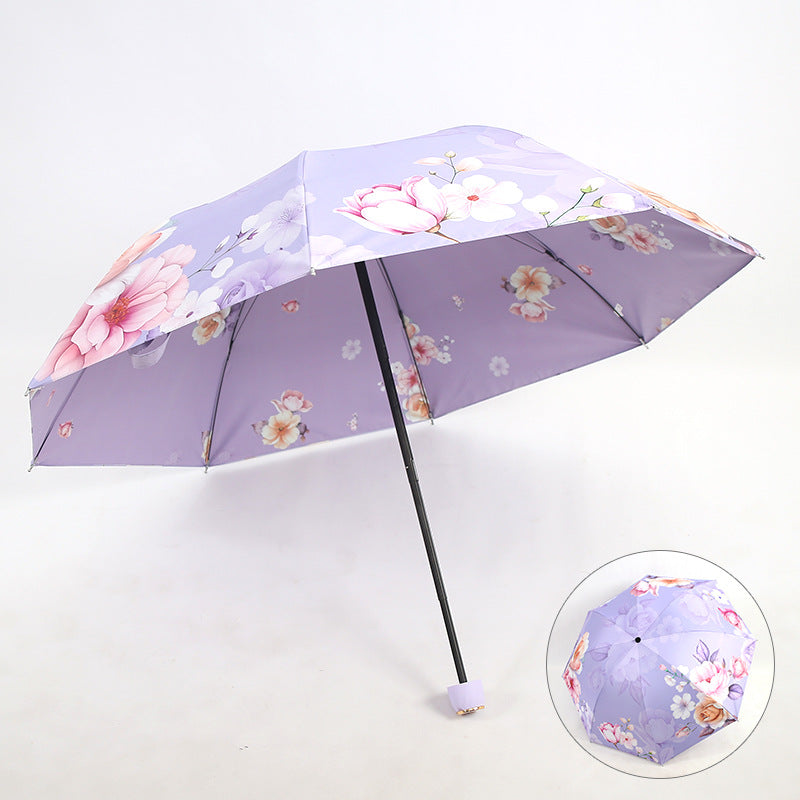 Ladies Folding Umbrella with Elegant Floral Design Stornfield