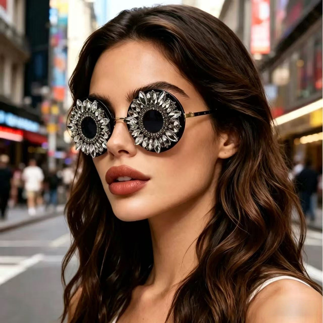 Ladies Glamorous Sunglasses with Floral Crystal Frame Stornfield