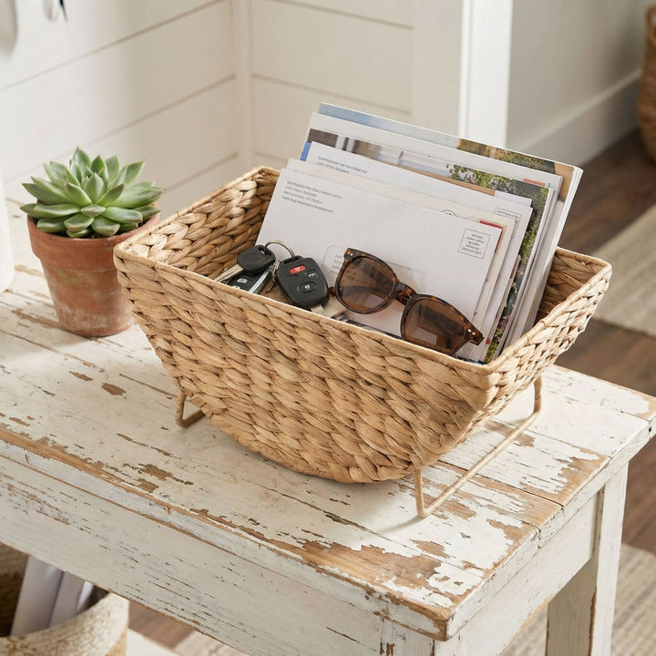 Decorative basket for storing blankets and magazines Stornfield