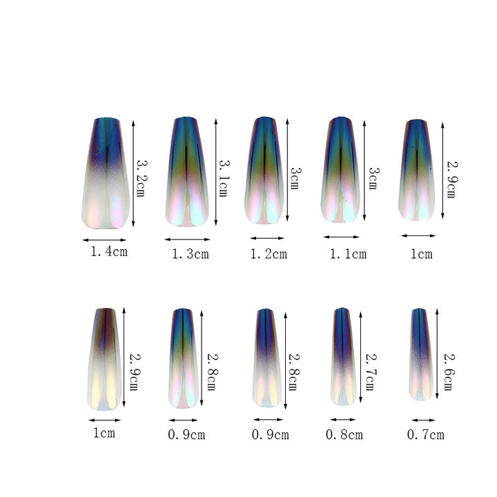 Trendy gradient design artificial nails Stornfield