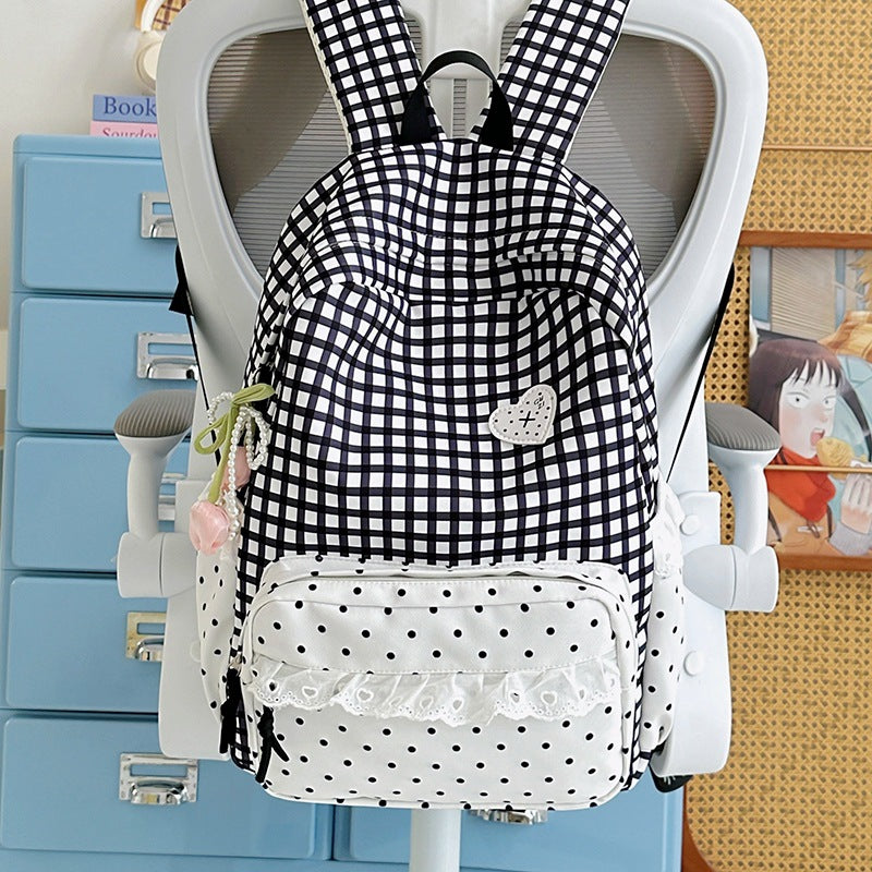 Stylish Gingham Patterned Backpack Stornfield