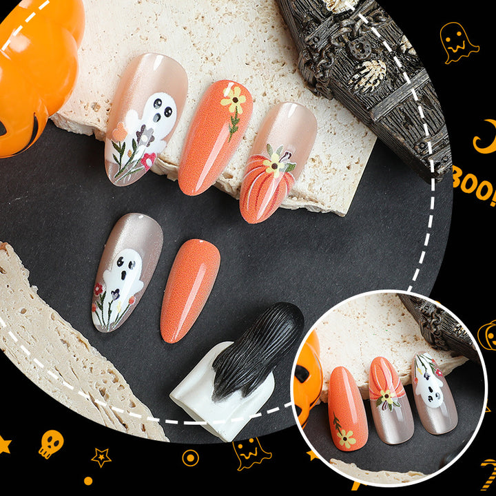 Spooky Pumpkin and Ghost Nail Art Set