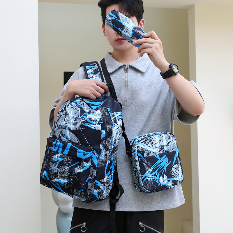 Graffiti Print Multi-Functional Backpack Set Stornfield