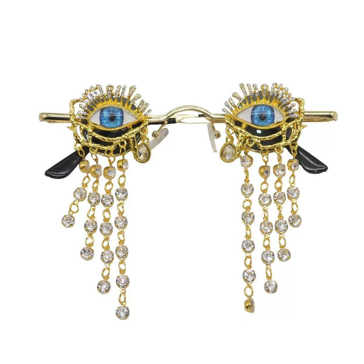 Ladies creative glossy glasses with eye motif and sparkling embellishments Stornfield