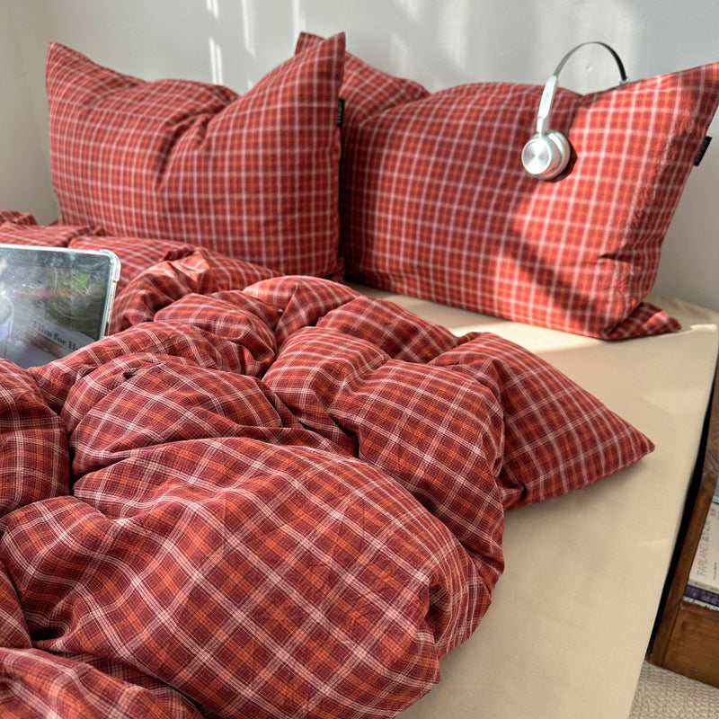 Cozy Gingham Duvet Cover Set
