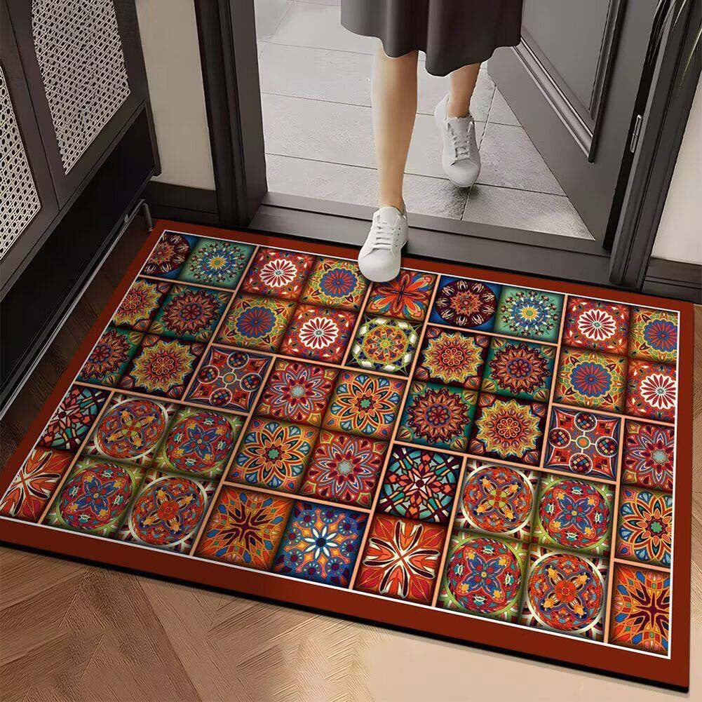 Vibrant Geometric Design Entrance Mat