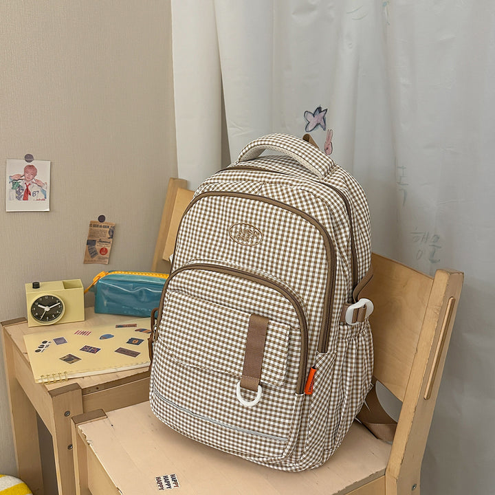 Stylish Checkerboard Pattern Backpack Stornfield 1791205963