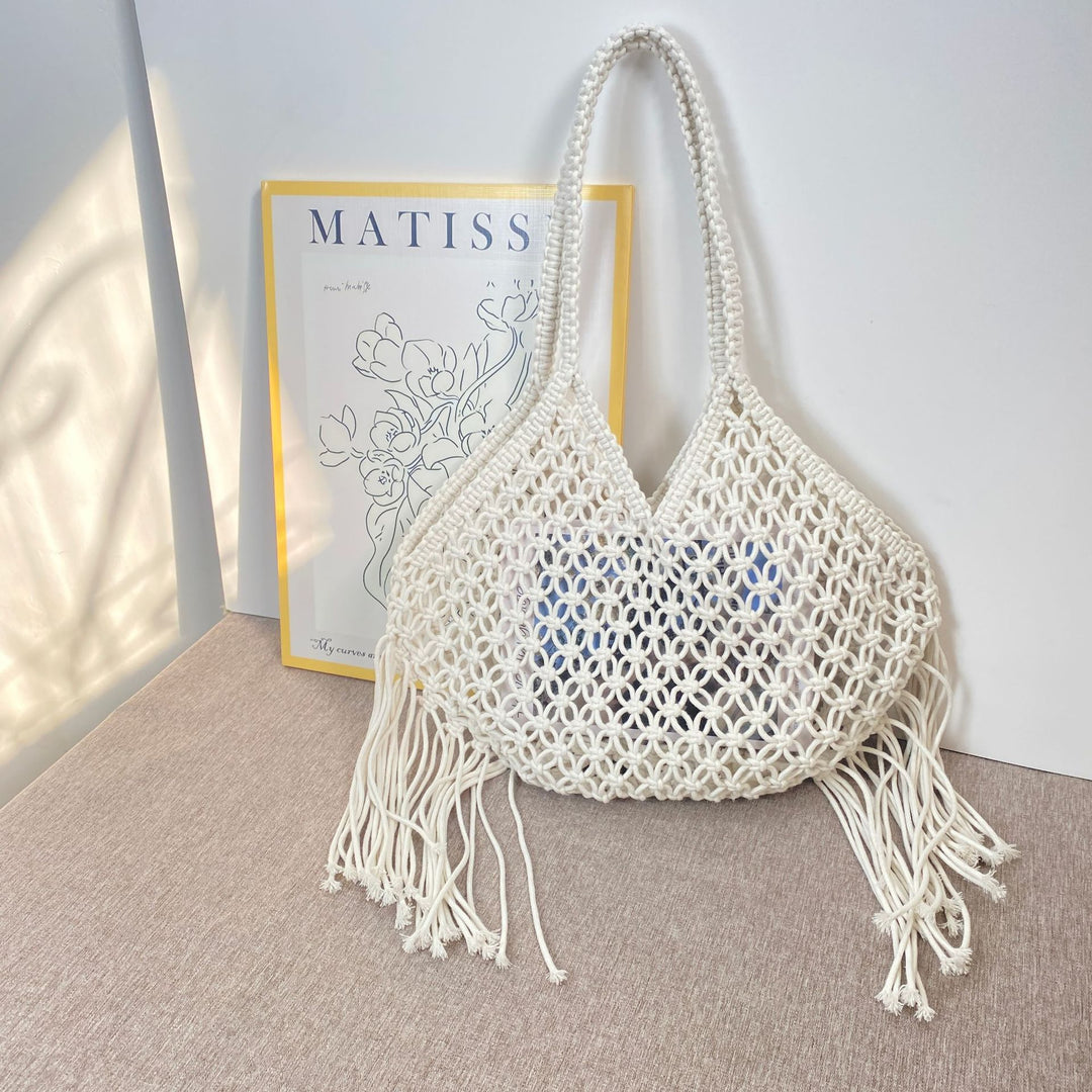 Macrame shoulder bag with fringes Stornfield