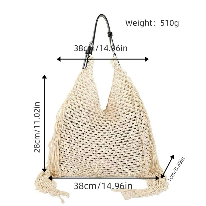 Structured beach bag with fringe details Stornfield