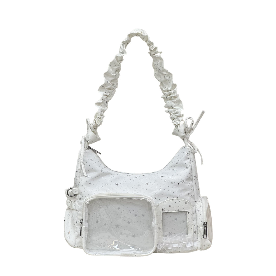 Star-Print Ruffle Strap Shoulder Bag Stornfield