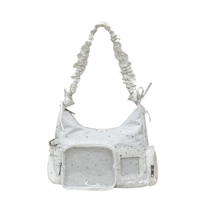 Star-Print Ruffle Strap Shoulder Bag Stornfield