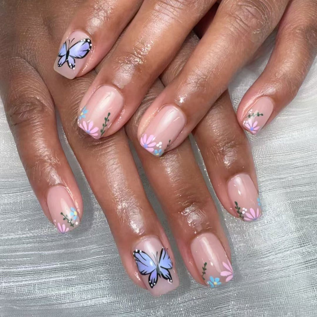 Artistic Floral and Butterfly Nail Art Set